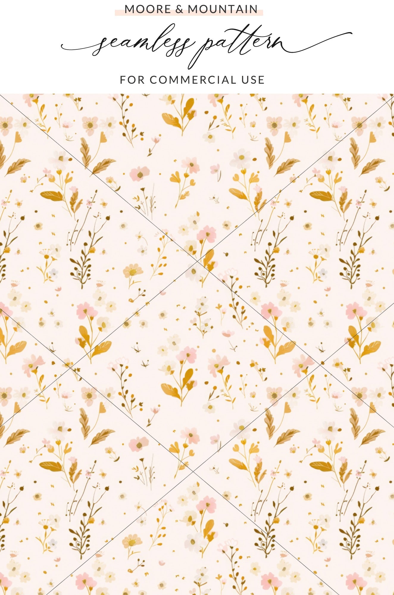 Seamless Pattern with Floral Design for Commercial Use