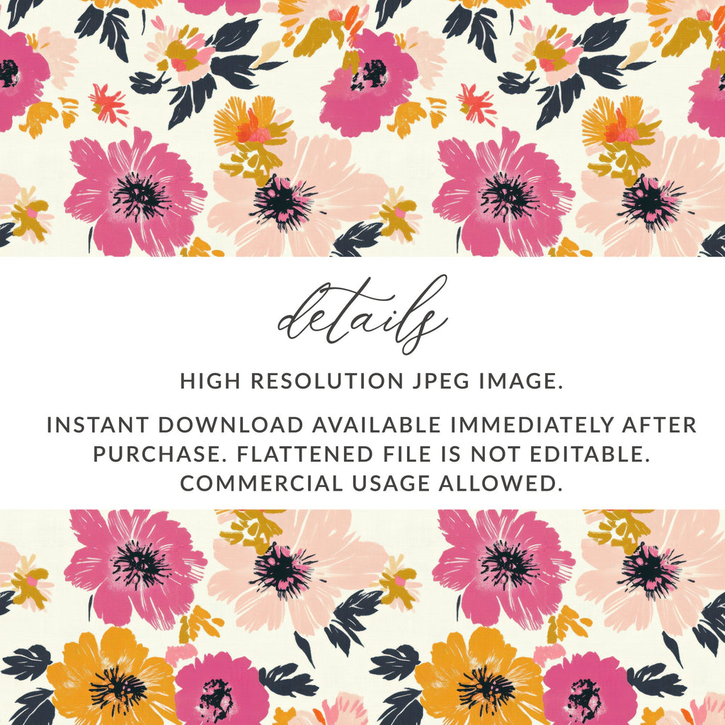 Floral pattern with "details" text and download information.