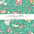 Green Floral Polka Dot Pattern by Moore & Mountain