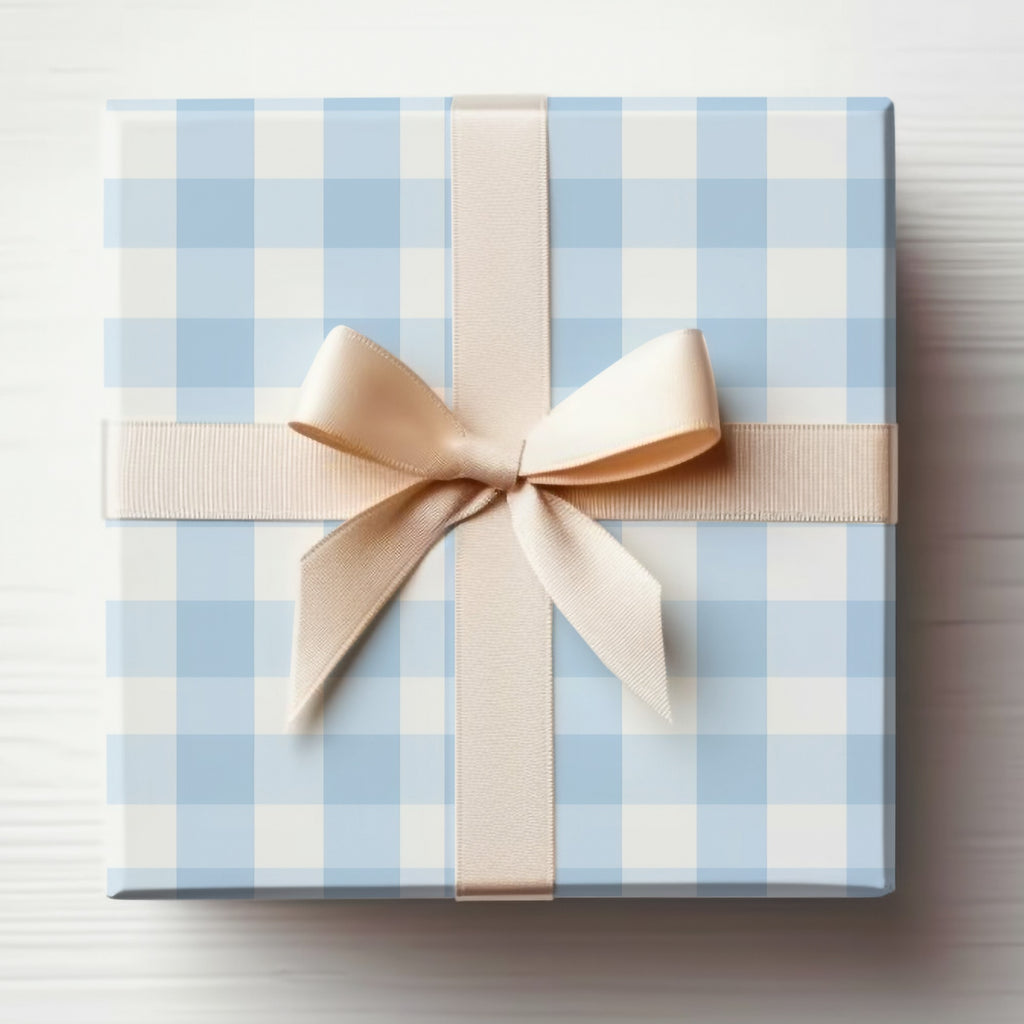 Stylish Blue Checkered Pattern Gift Box for Special Occasions