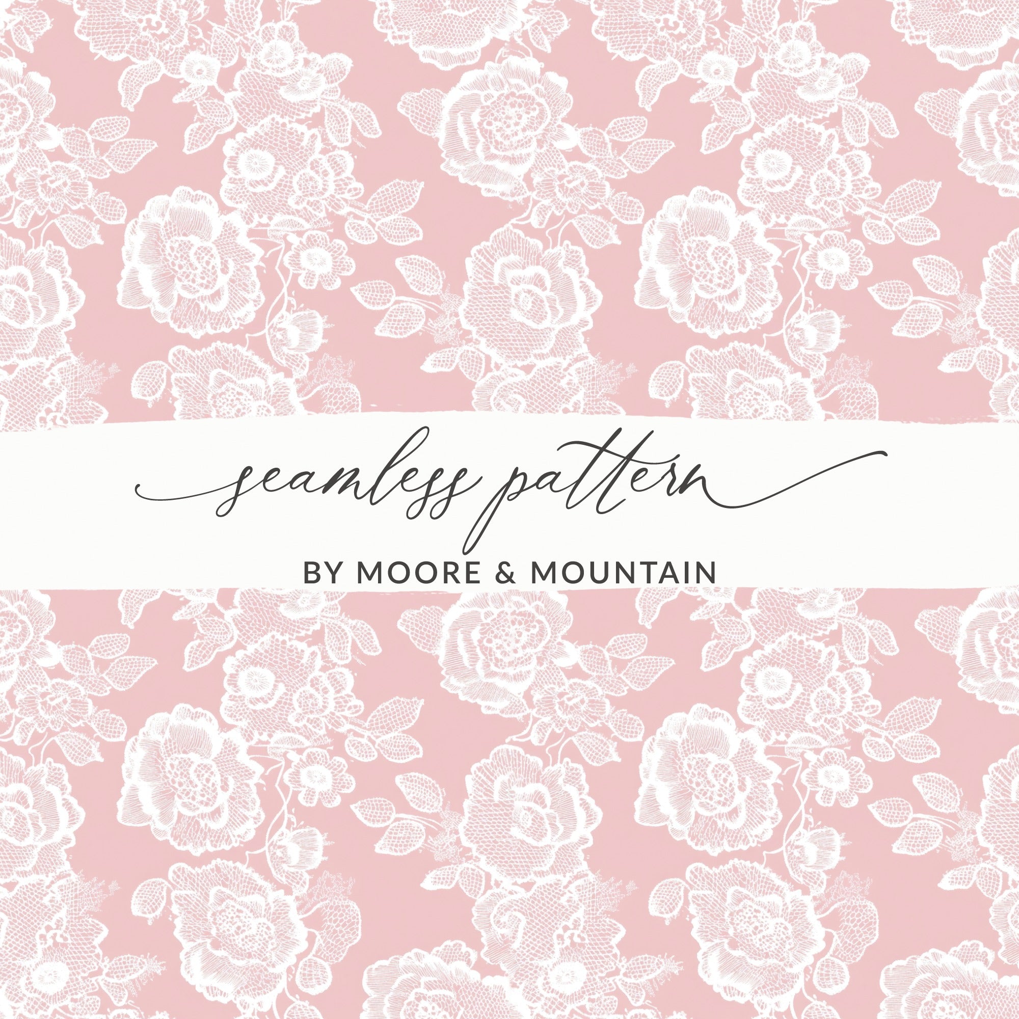 Elegant White Floral Seamless Pattern by Moore & Mountain