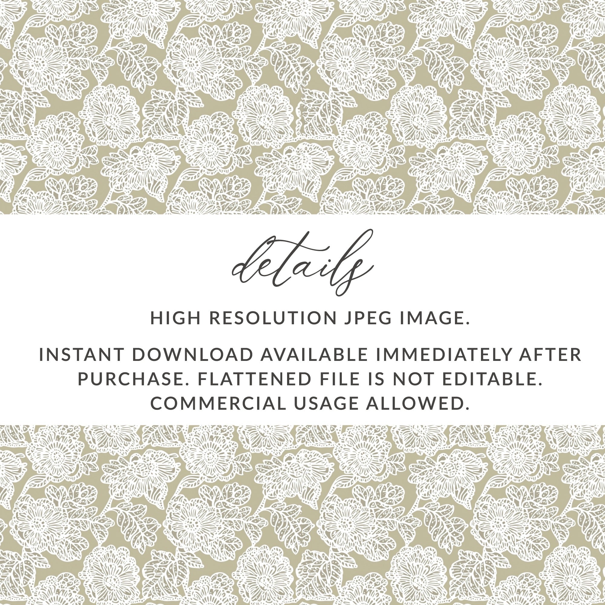 High Resolution Floral Pattern Instant Download File