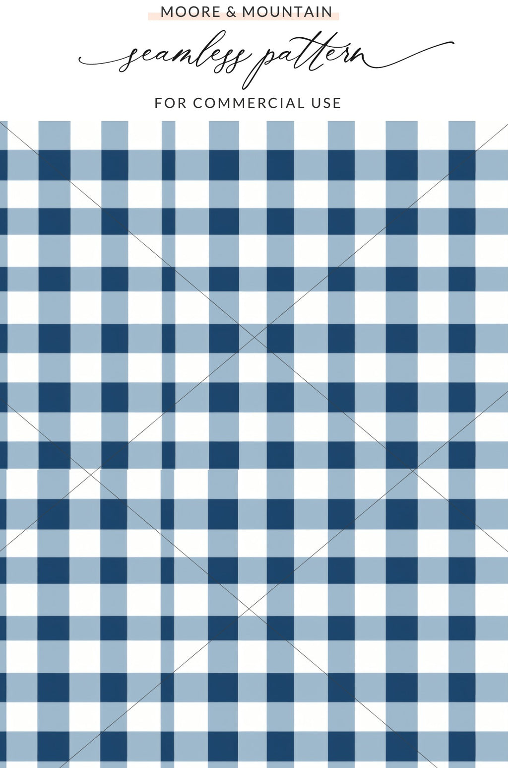 Blue and White Gingham Seamless Pattern for Commercial Use