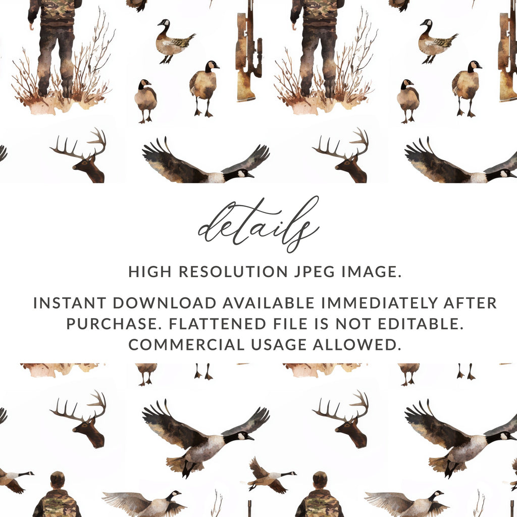 Outdoor Hunter Deer Geese Wildlife Birds Repeating Pattern product type