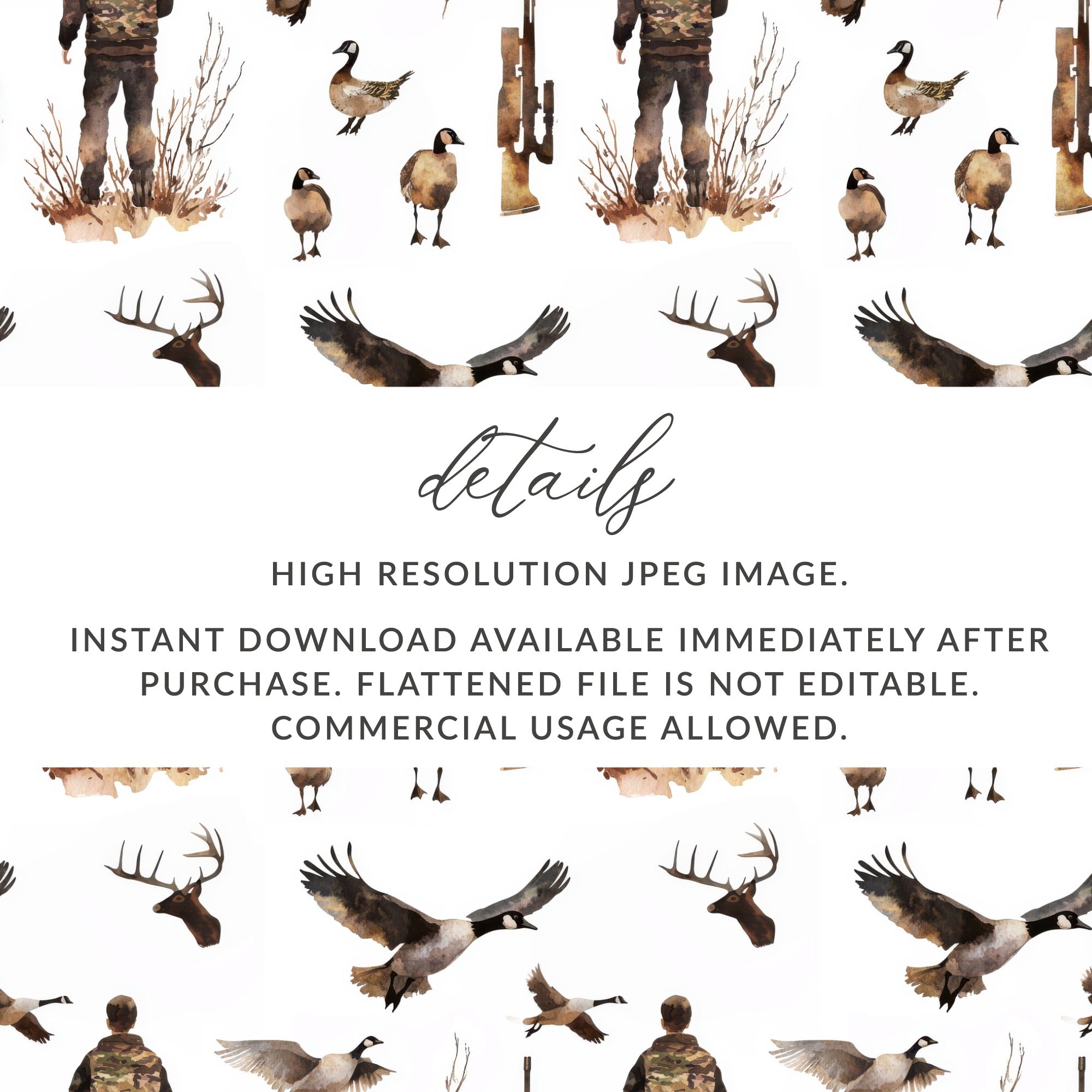 Outdoor Hunter Deer Geese Wildlife Birds Repeating Pattern product type