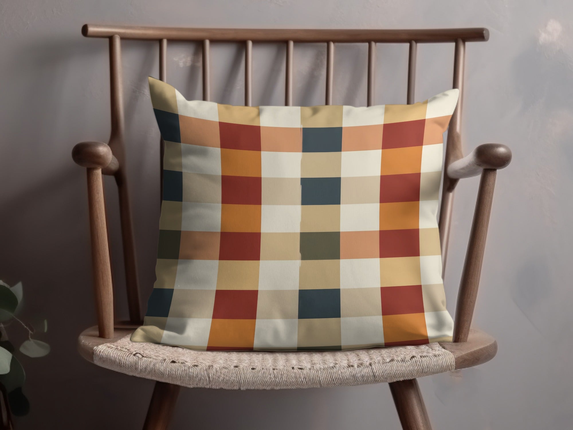 Multicolor Plaid Pattern Decorative Pillow for Your Home