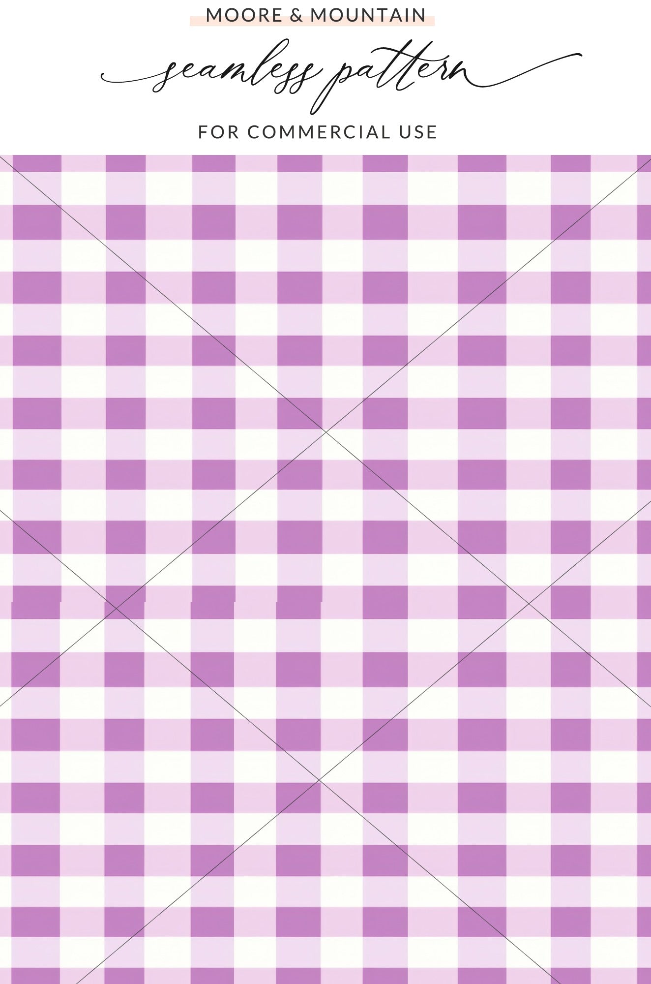 Purple and White Gingham Seamless Pattern for Commercial Use