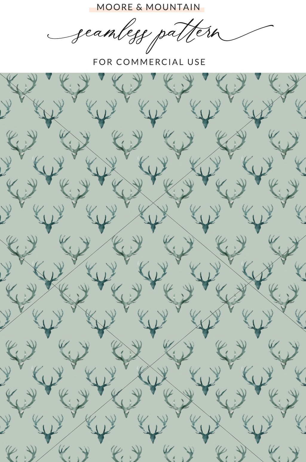 Rustic Deer Antler Seamless Pattern for Commercial Use