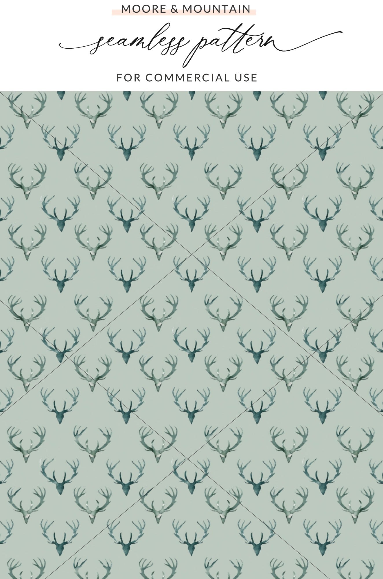 Rustic Deer Antler Seamless Pattern for Commercial Use