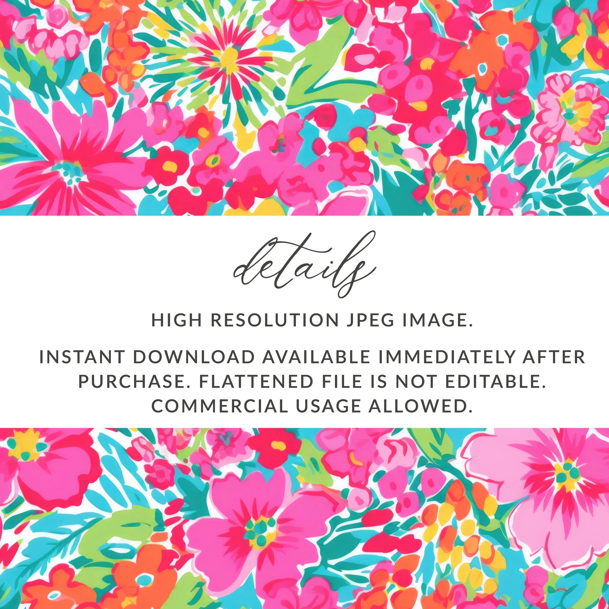 Vibrant Floral Digital Art Instant Download Image