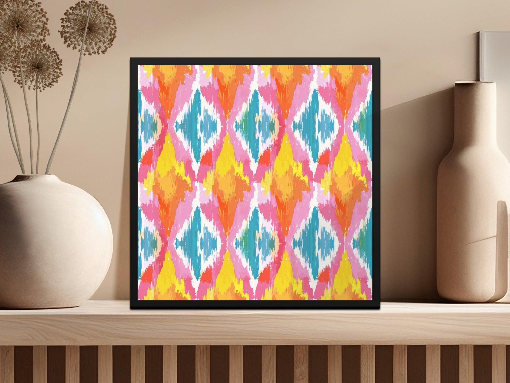 Vibrant Multicolor Abstract Geometric Pattern Art Print