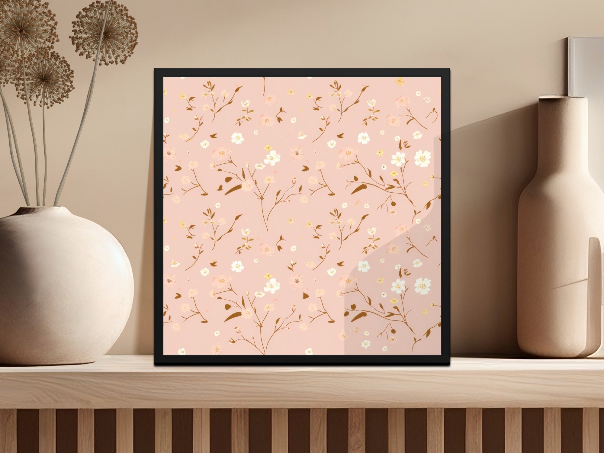 Elegant Botanical Floral Pattern Art Print Decor