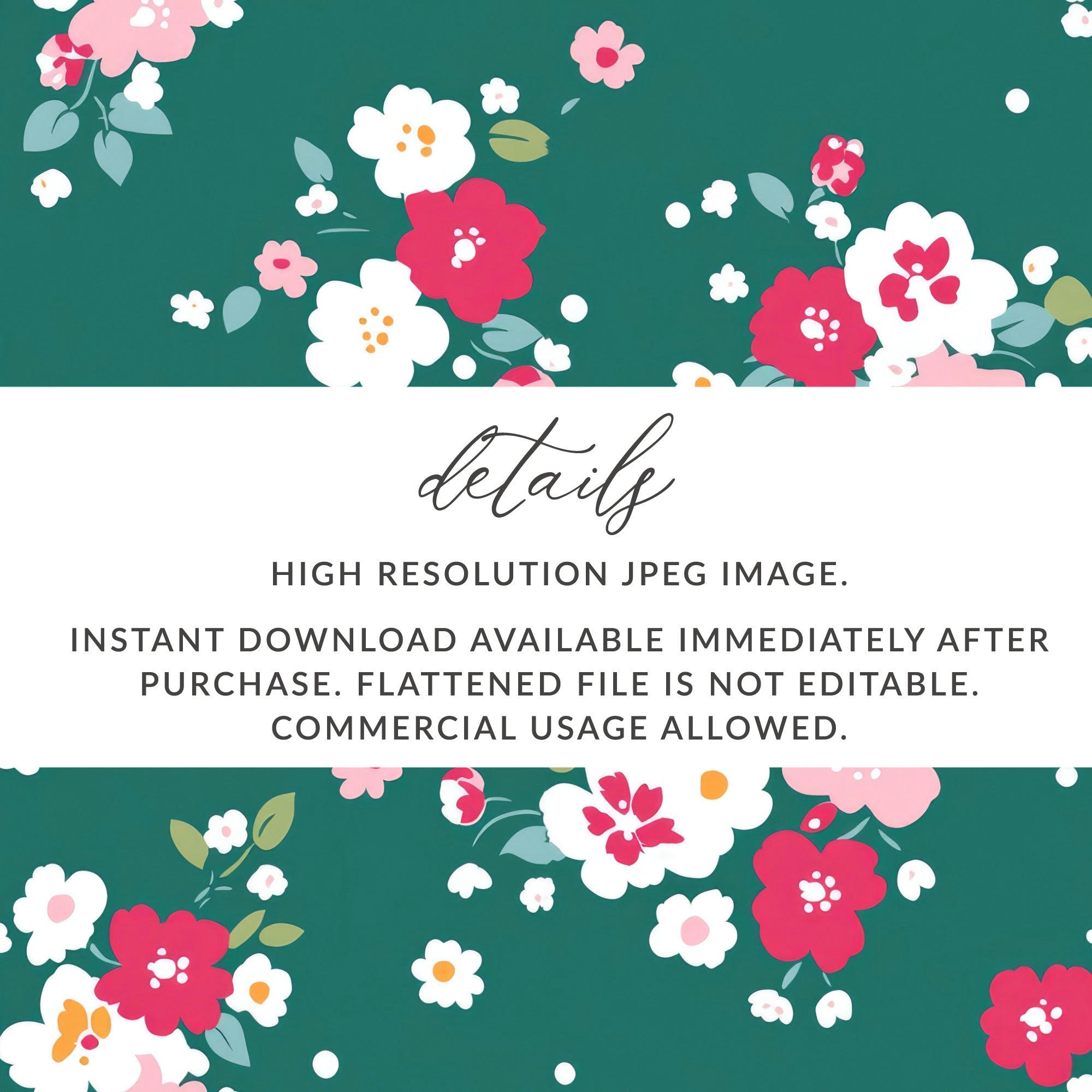 High Resolution Floral JPEG Image Instant Download