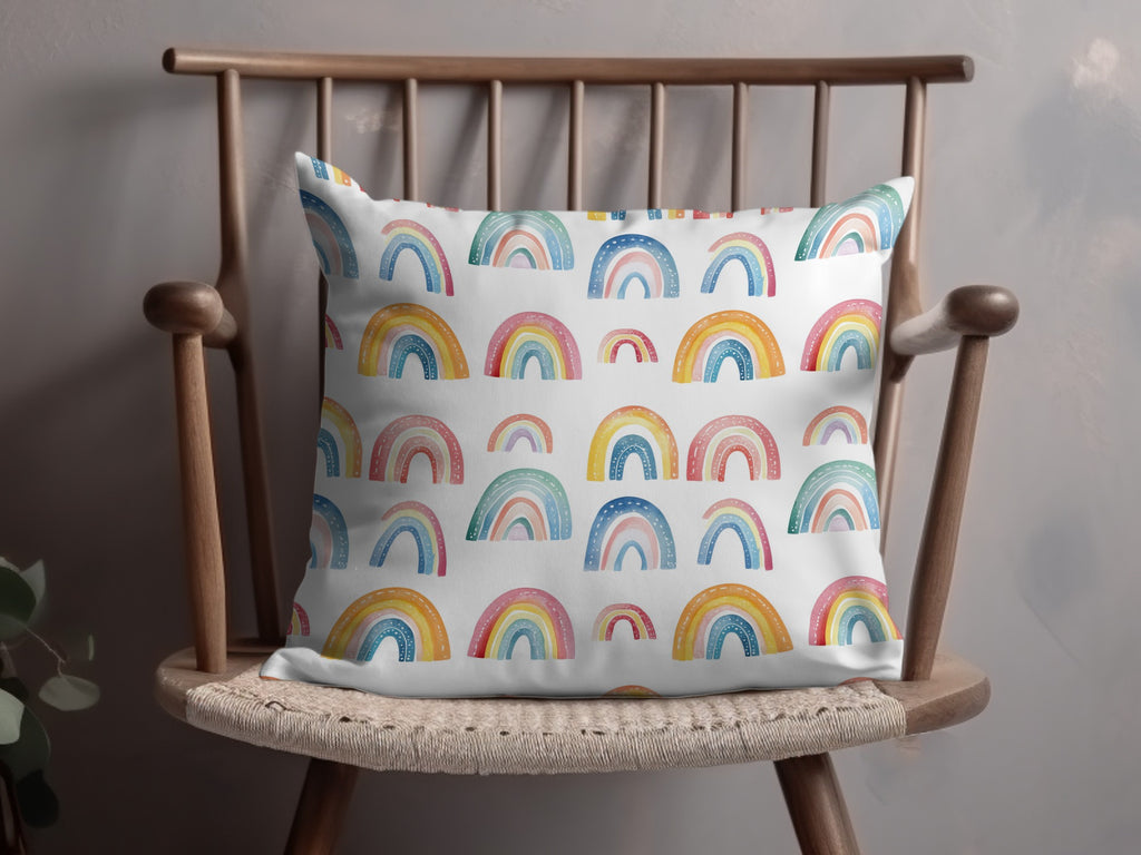 Colorful Rainbow Print Decorative Cushion Pillow