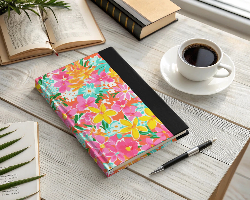 Vibrant Floral Design Hardcover Notebook for Journaling