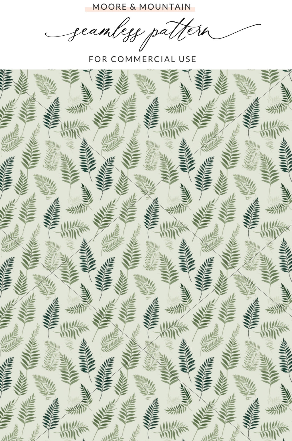 Green and White Seamless Pattern for Commercial Use Pattern