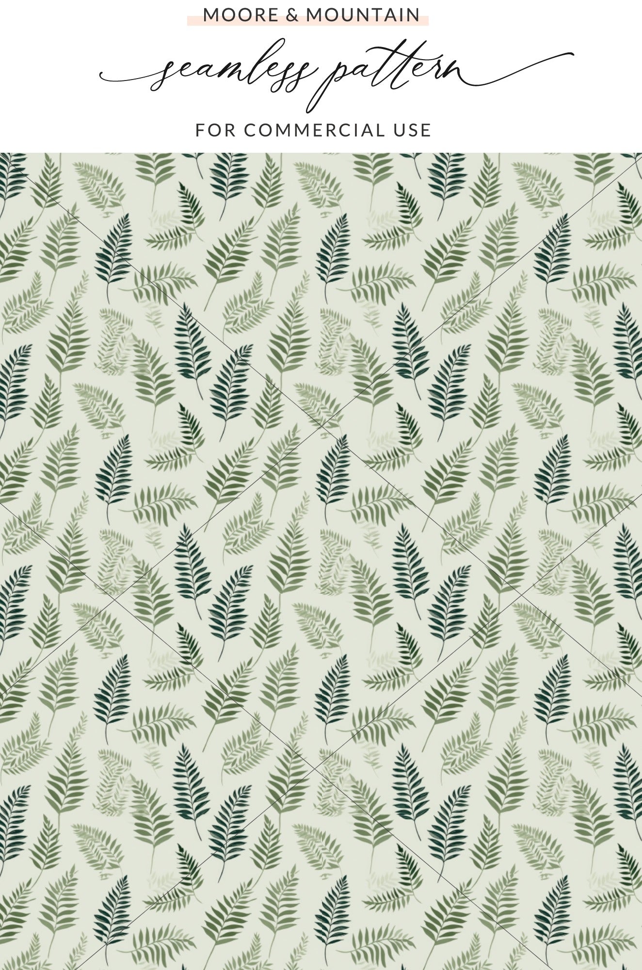 Green and White Seamless Pattern for Commercial Use Pattern