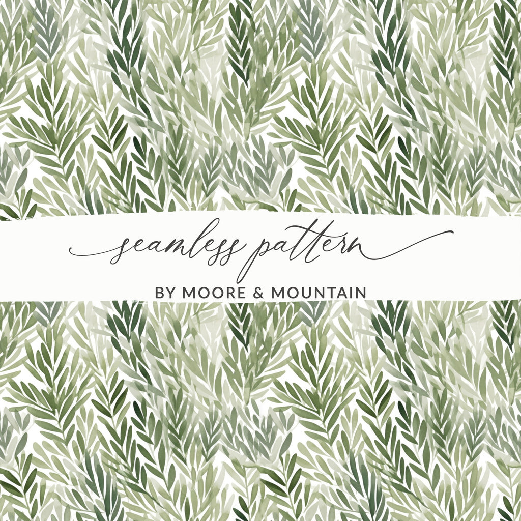 Green Leaf Seamless Pattern by Moore and Mountain Product