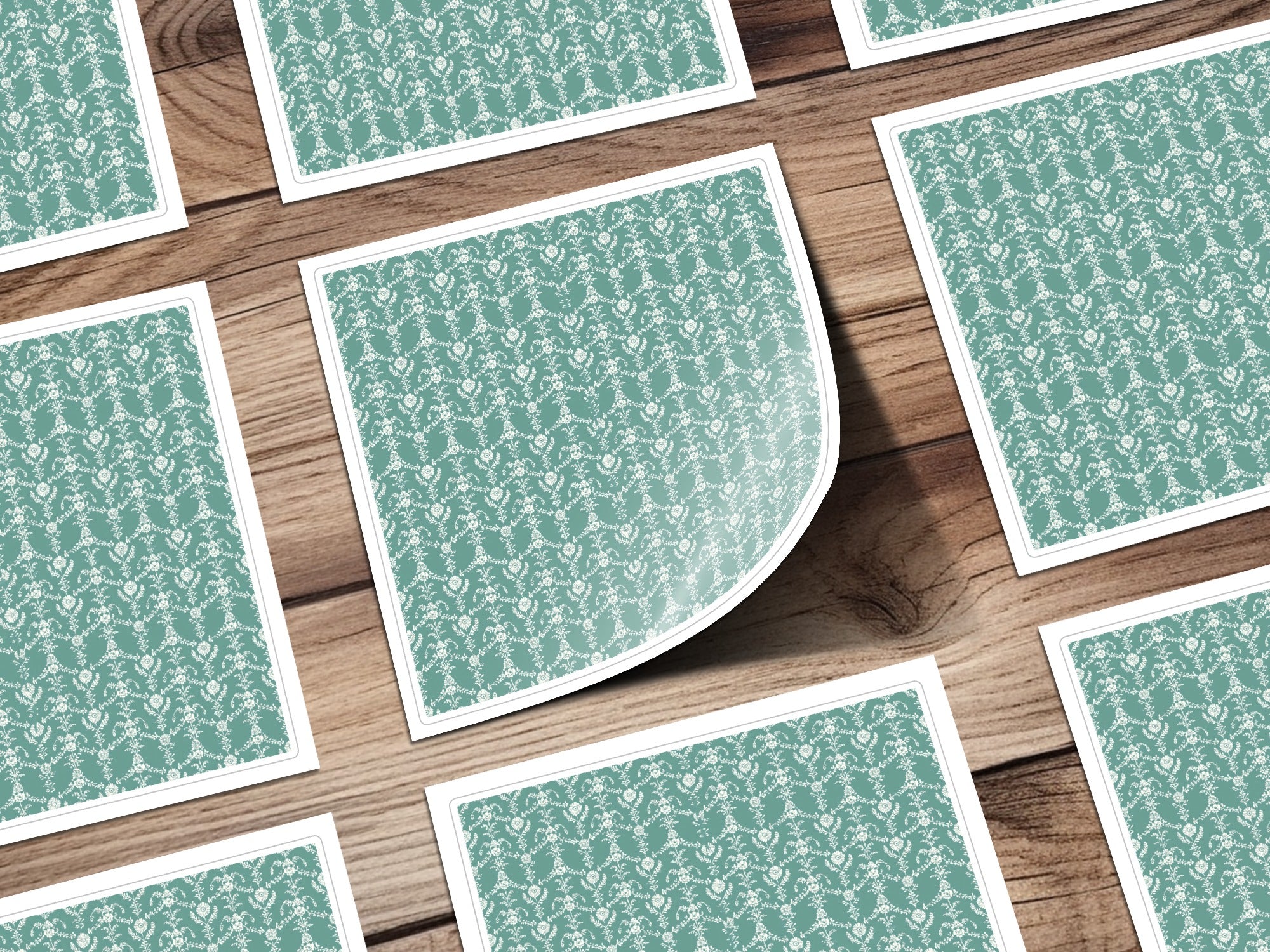 Vintage Floral Pattern Customizable Sticker Sheet
