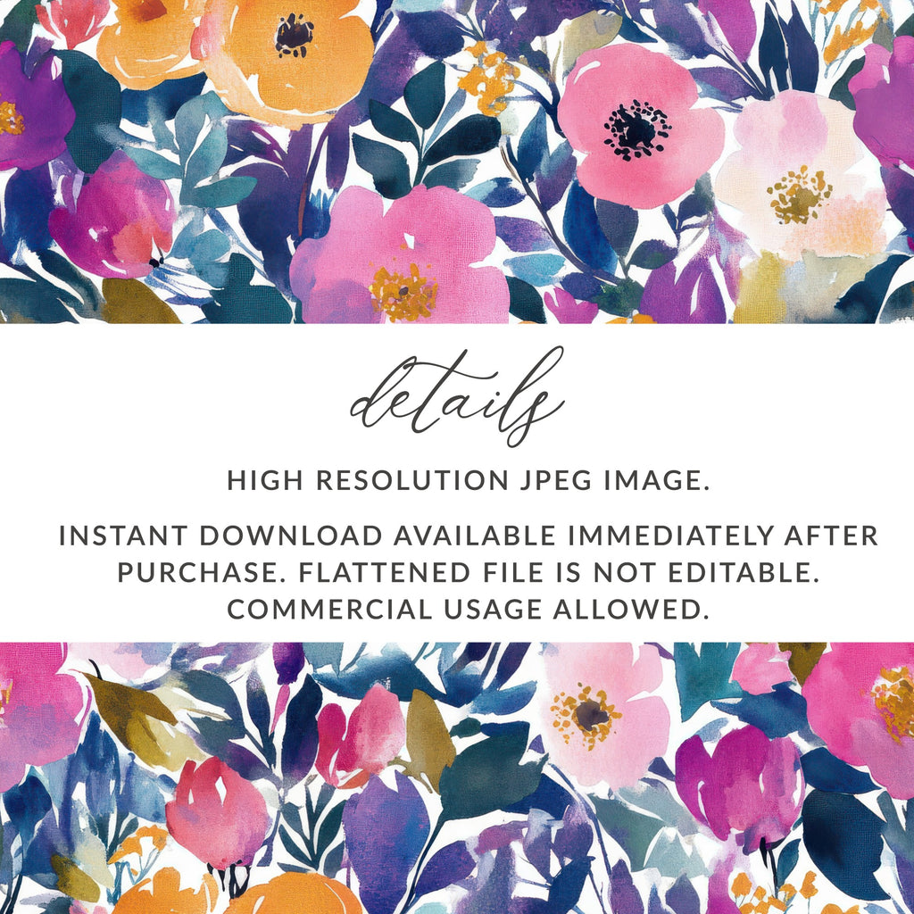 High Resolution Floral Pattern JPEG Instant Download