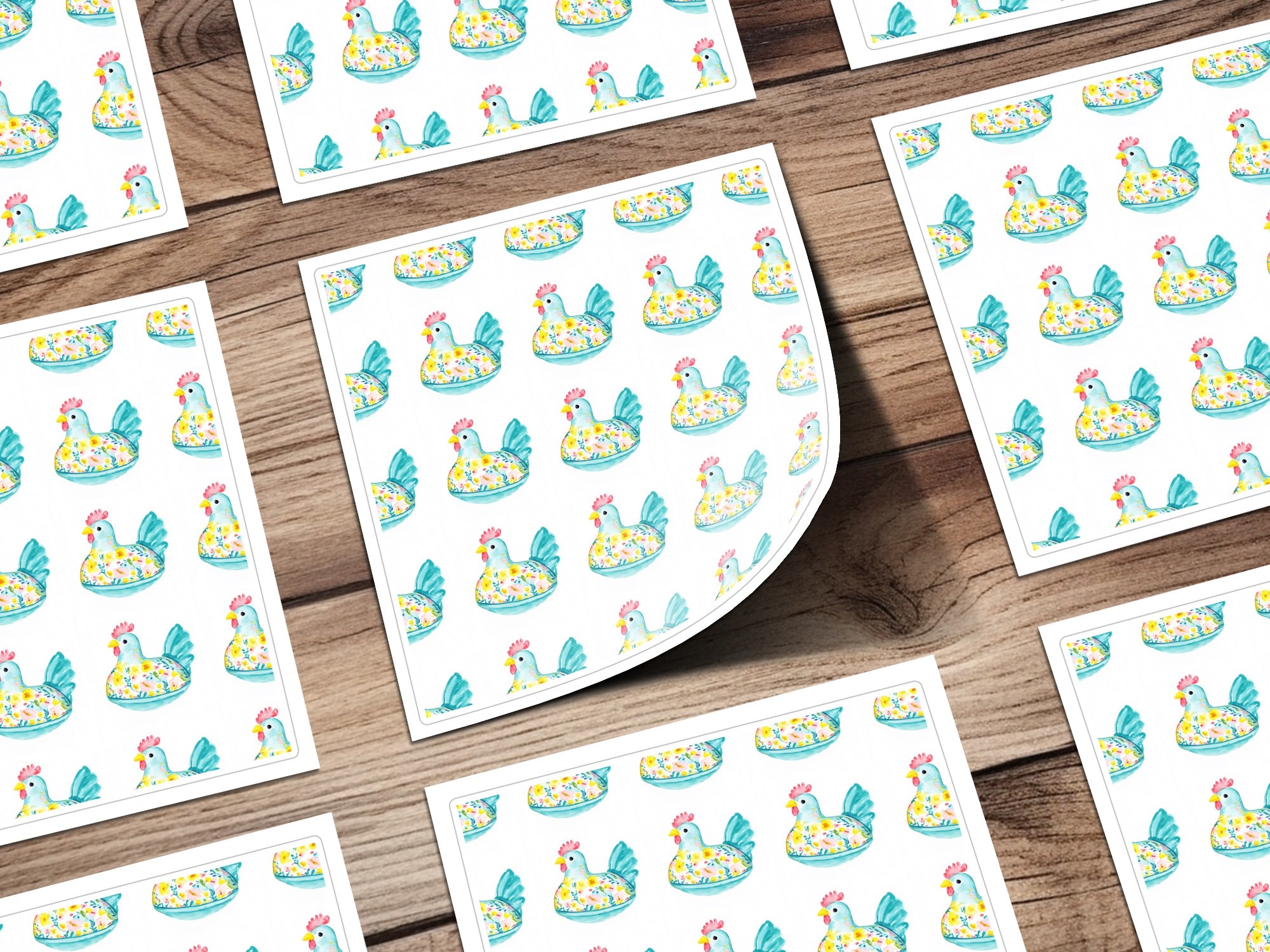 Watercolor Floral Chicken Pattern Light Blue Design product type
watercolor chicken, floral chicken, chicken pattern, farmhouse decor, cute chicken, spring design, easter theme, blue chicken, light blue pattern, chicken art print, animal print, bird pattern, repeating design, white background, decorative pattern, hen print, country style, whimsical art, yellow floral, pink comb