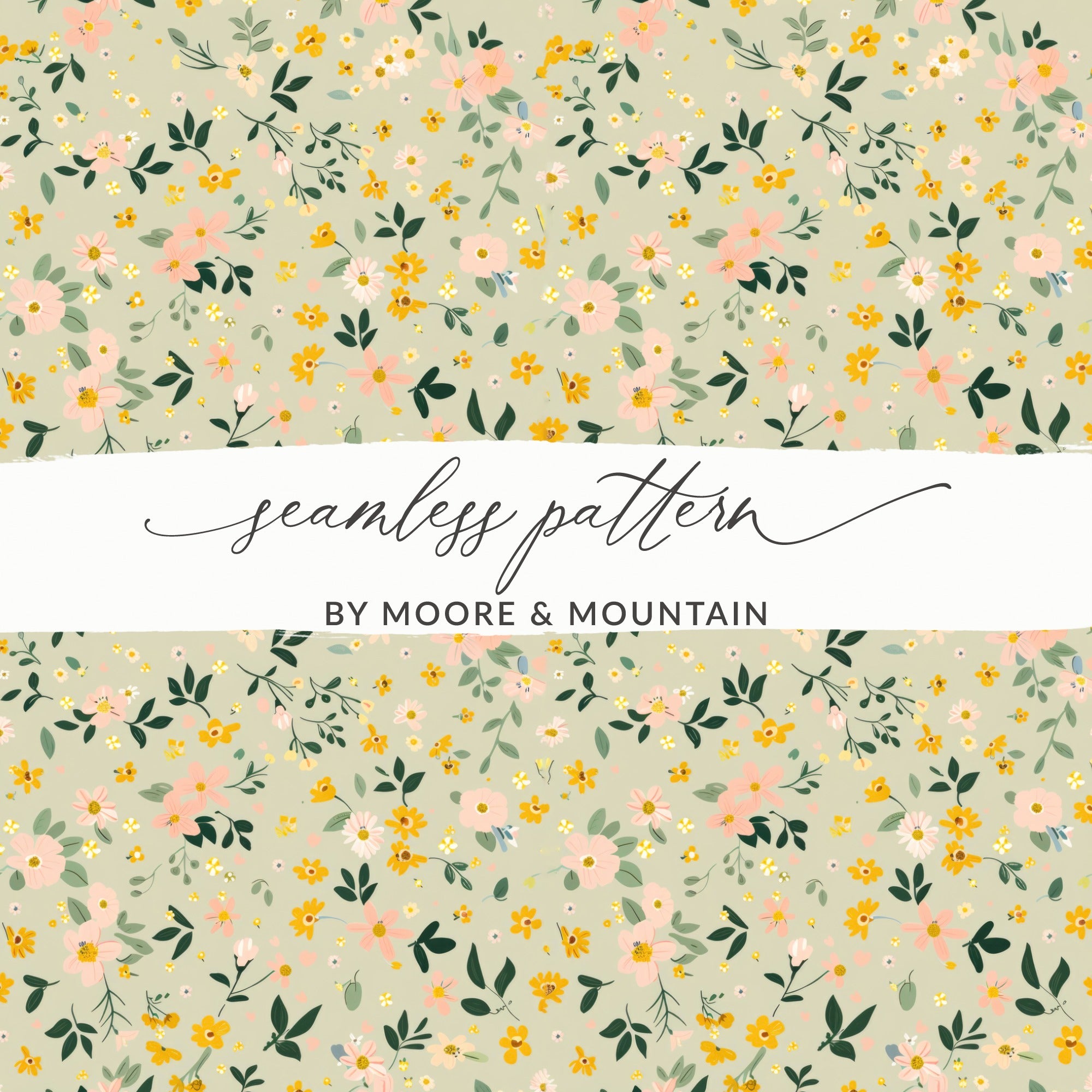 Floral Seamless Pattern by Moore and Mountain for Crafts