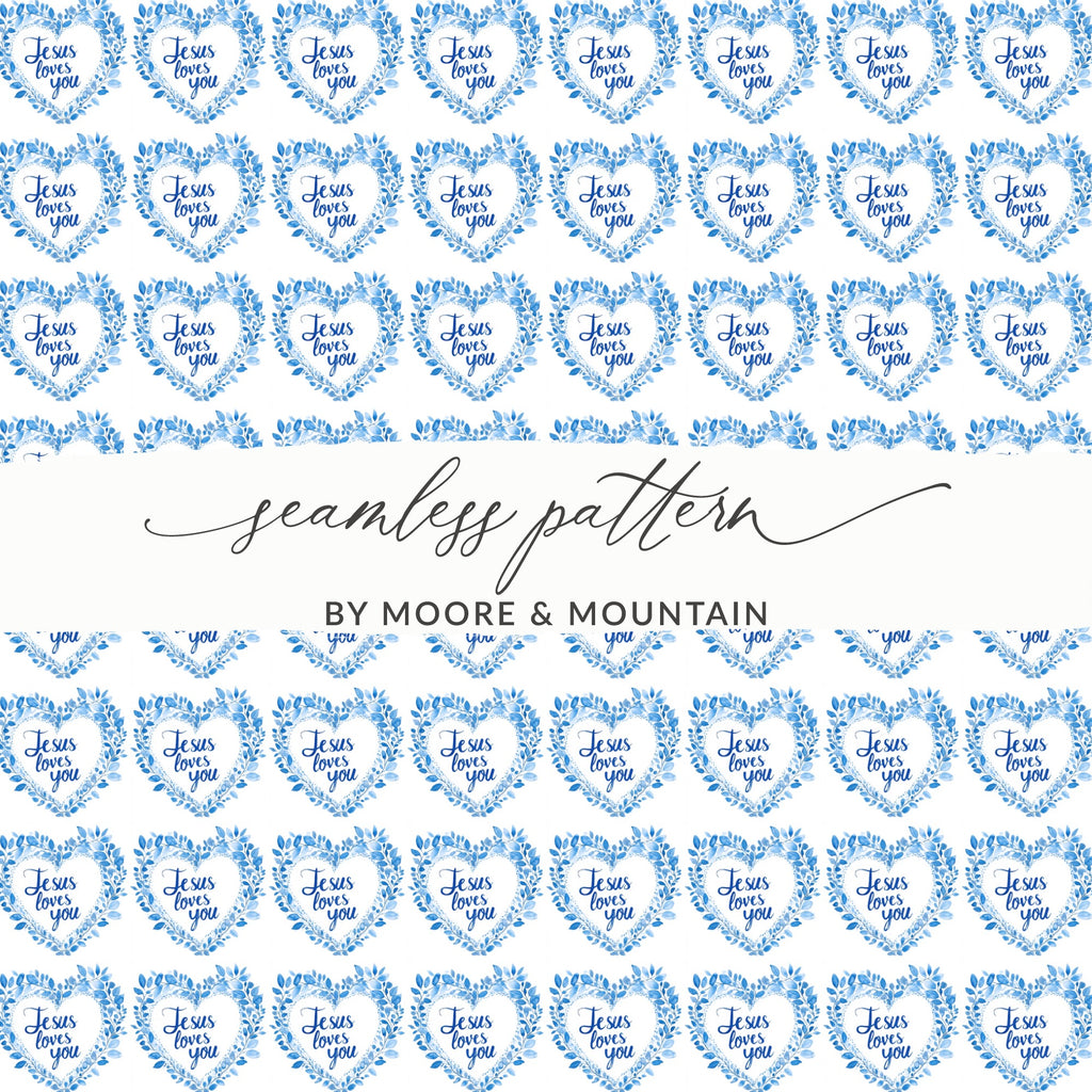 Jesus loves you heart seamless pattern product type