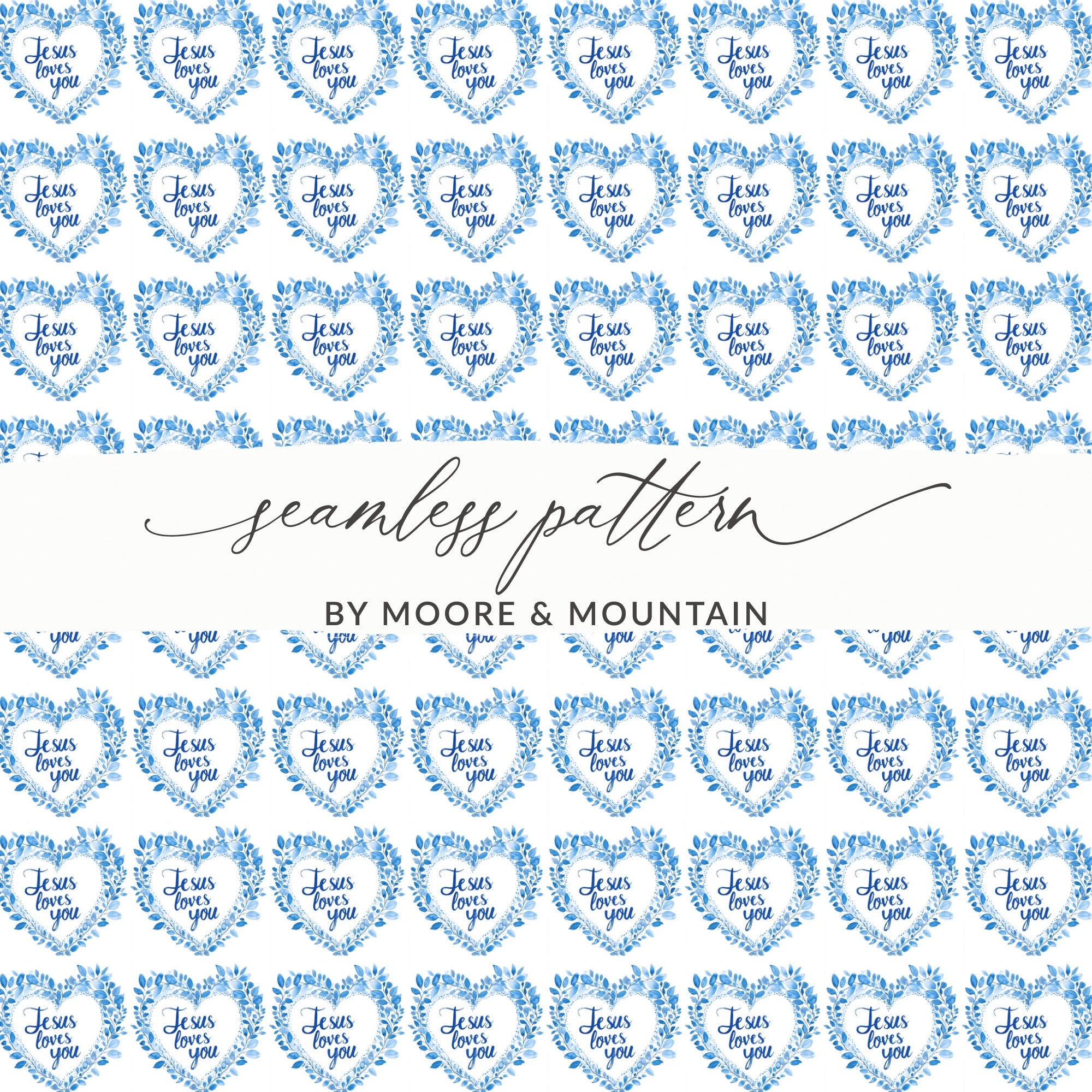 Jesus loves you heart seamless pattern product type