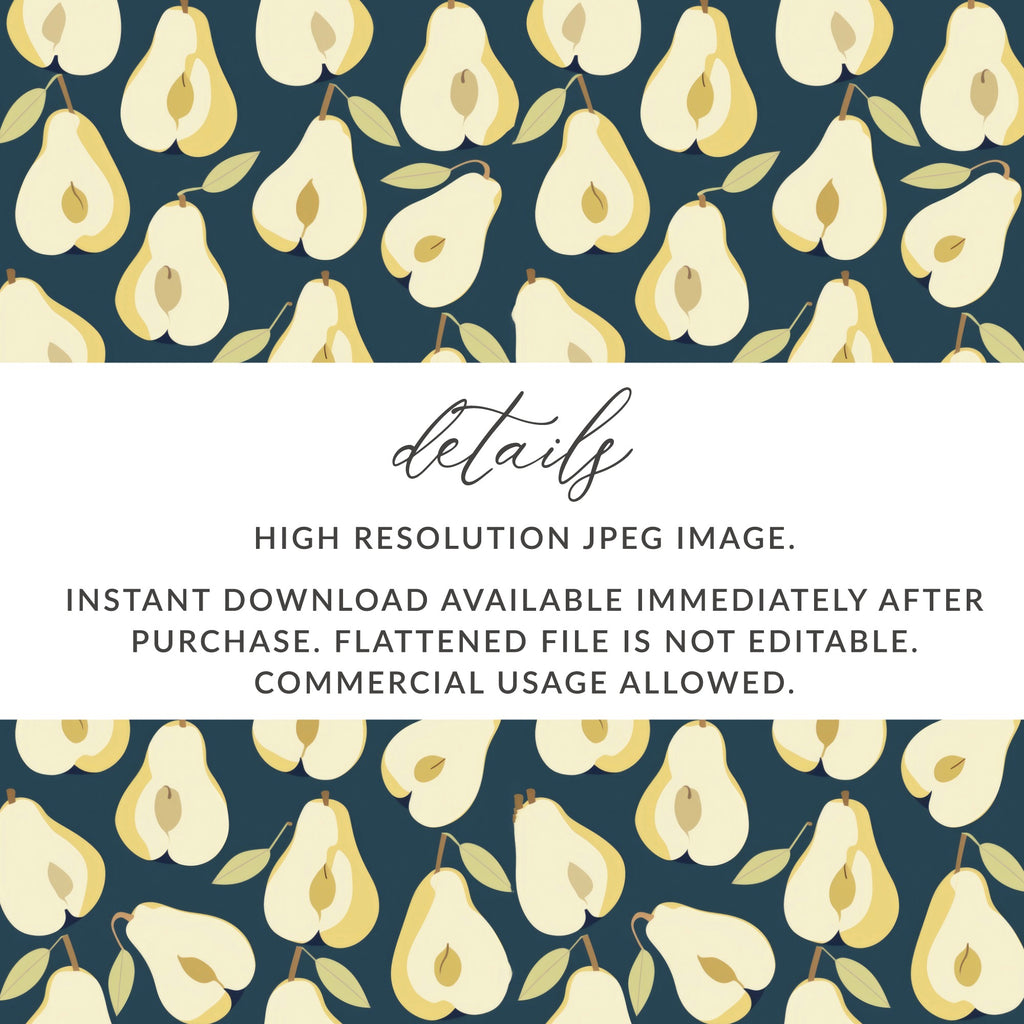 Pear Pattern Digital Art Instant Download Commercial Use