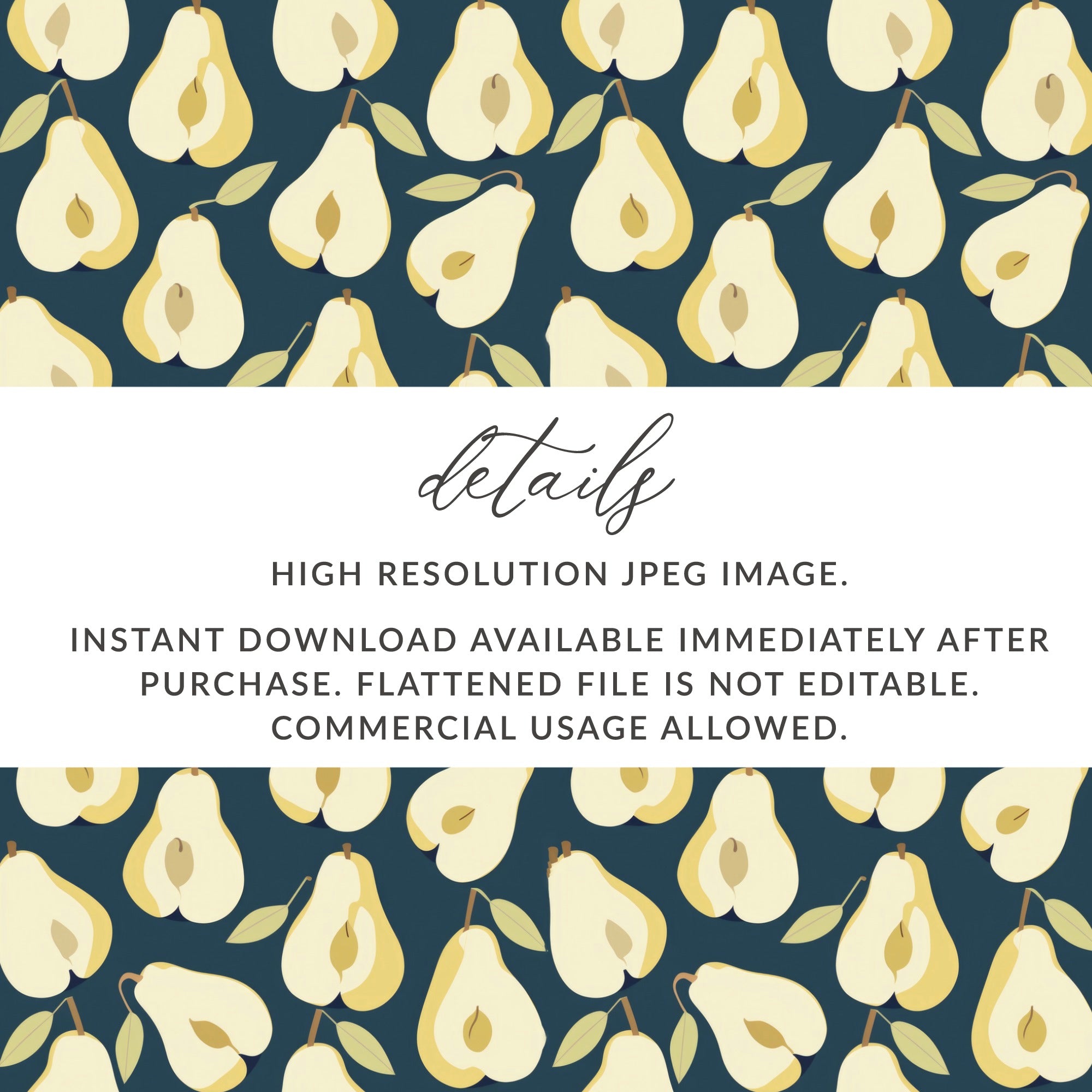 Pear Pattern Digital Art Instant Download Commercial Use