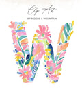 Floral letter W by Moore & Mountain clip art.