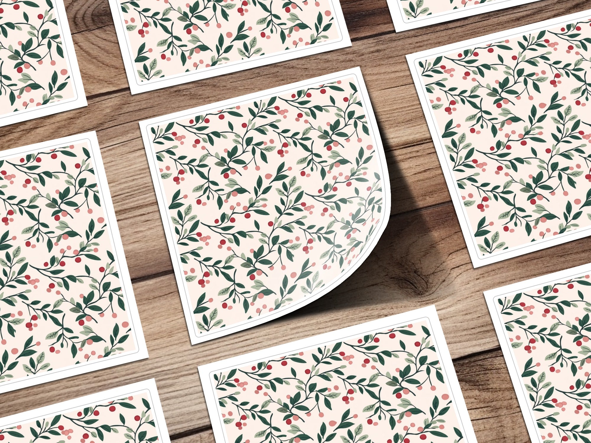 Elegant Botanical Berry Pattern on Stationery Product