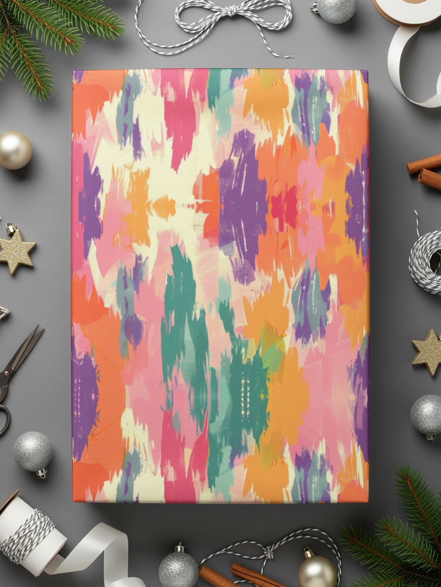 Vibrant Multicolor Abstract Pattern Gift Wrap Product
