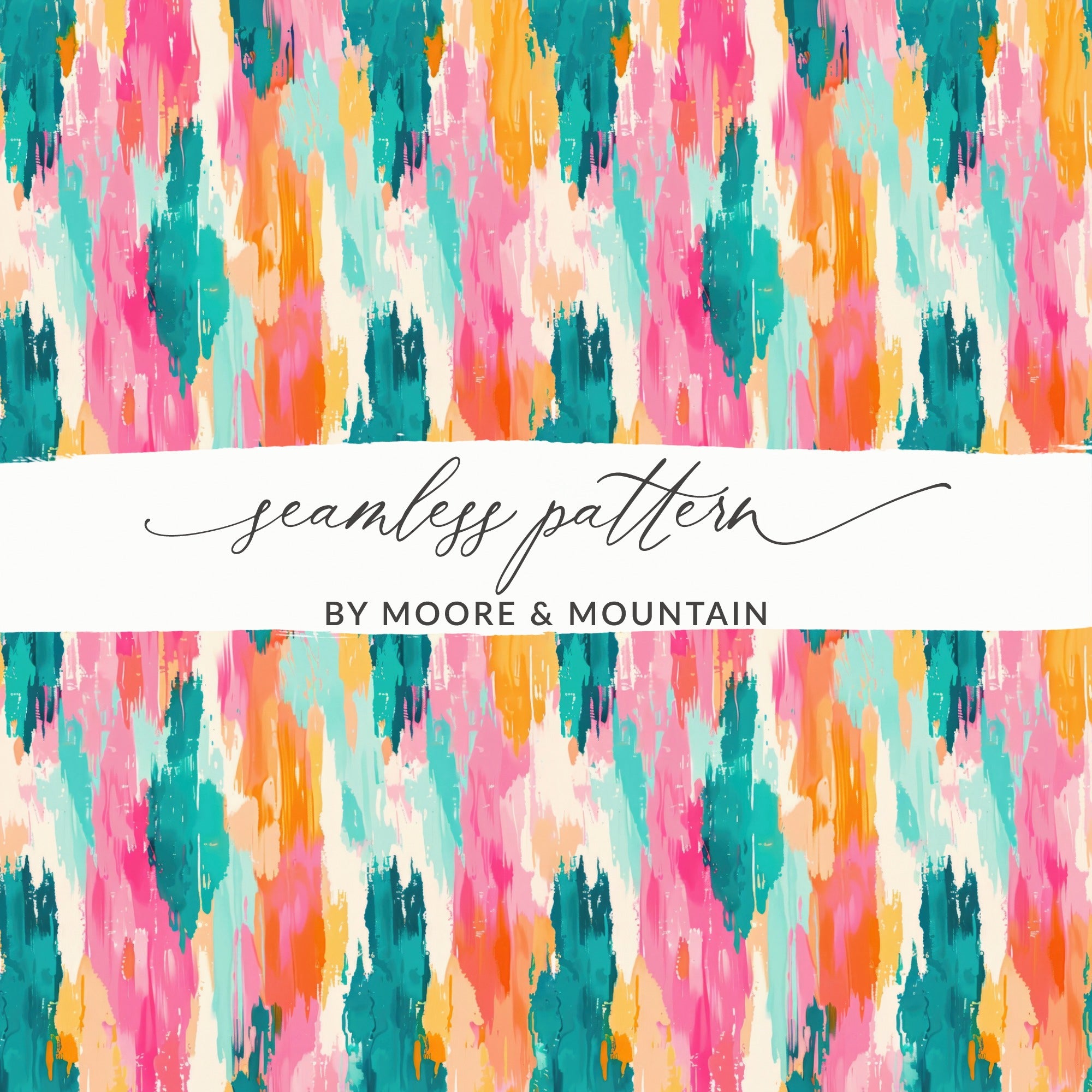 Colorful Brushstroke Seamless Pattern by Moore & Mountain