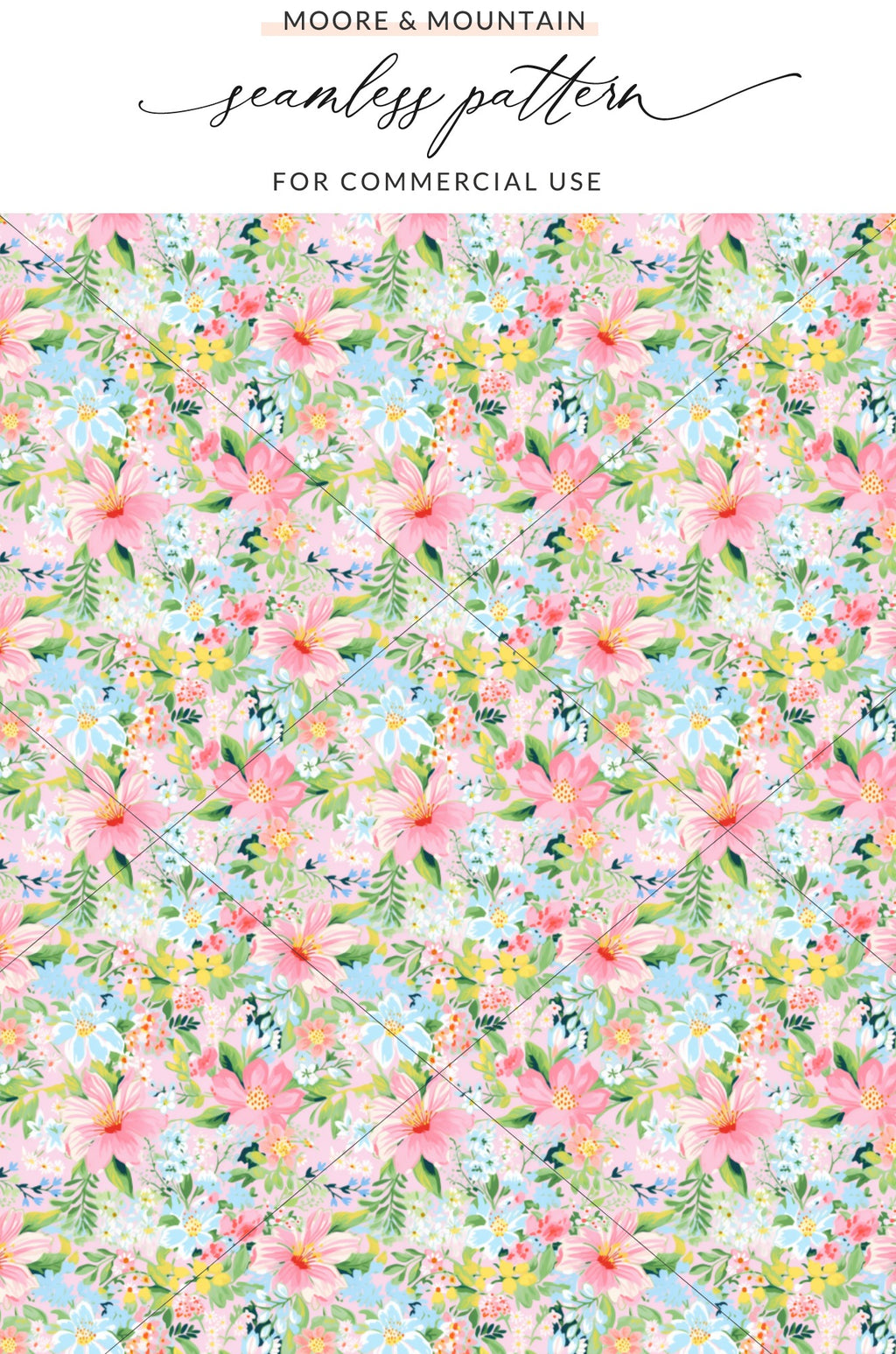 Vibrant Floral Seamless Pattern for Commercial Use