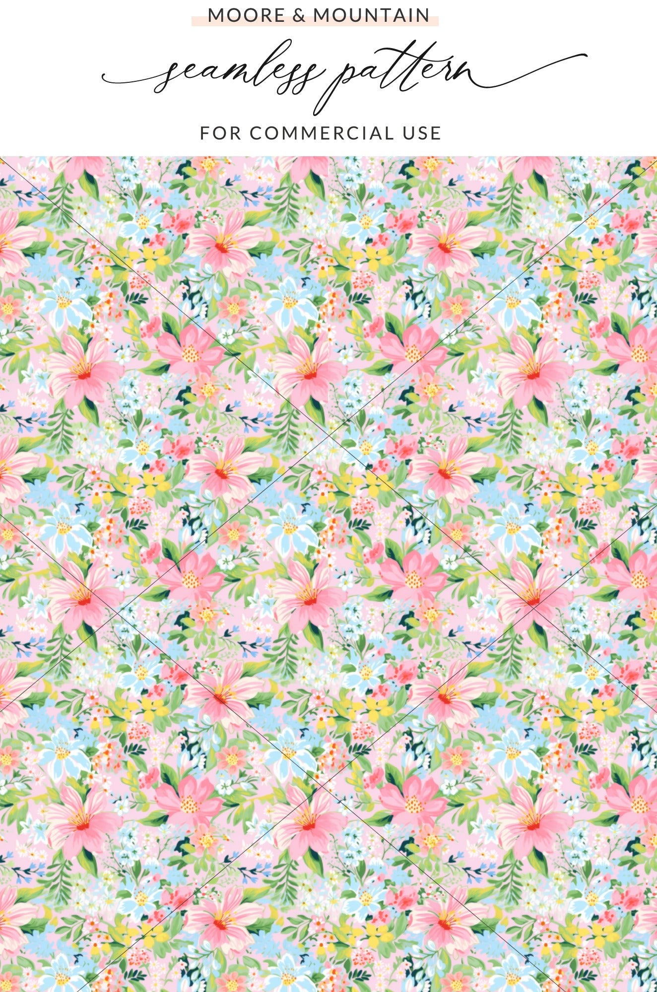 Vibrant Floral Seamless Pattern for Commercial Use