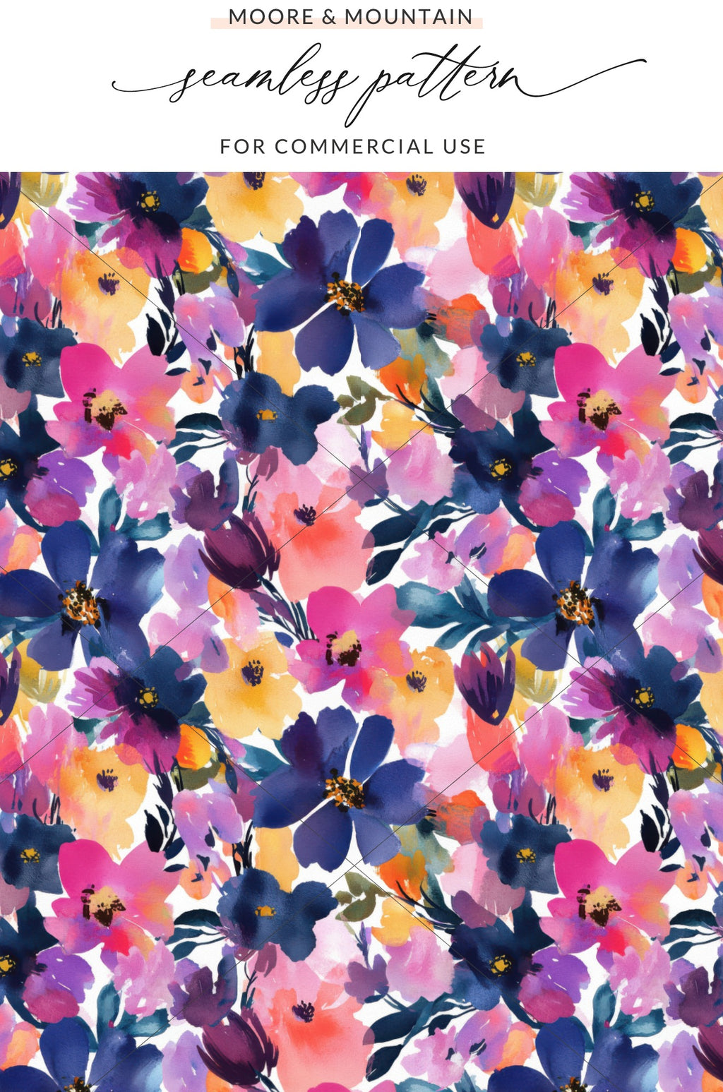 Vibrant Floral Seamless Pattern for Commercial Use