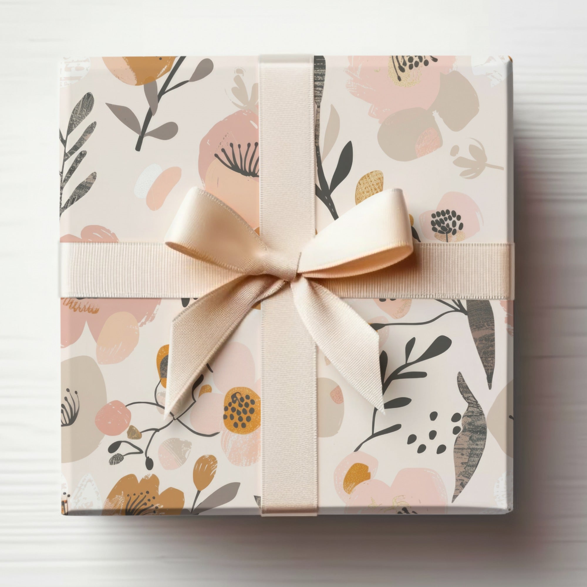 Elegant Floral Design Gift Box with Bow for Special Occasions