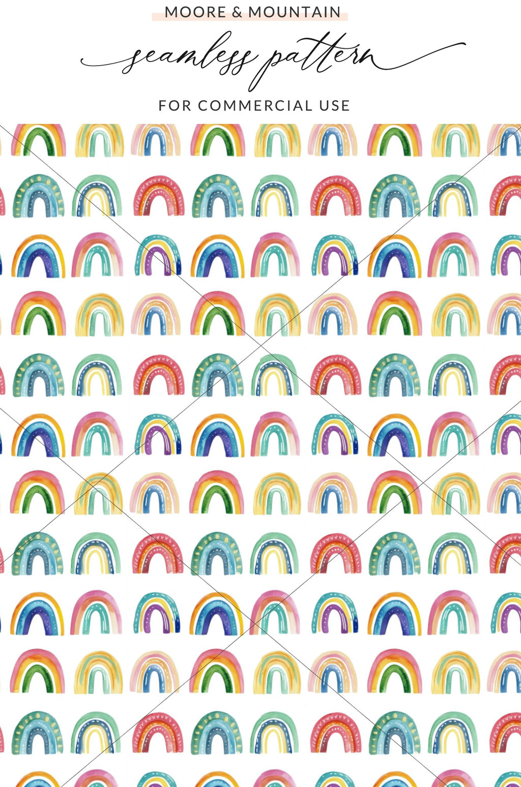 Seamless Rainbow Pattern Design for Commercial Use