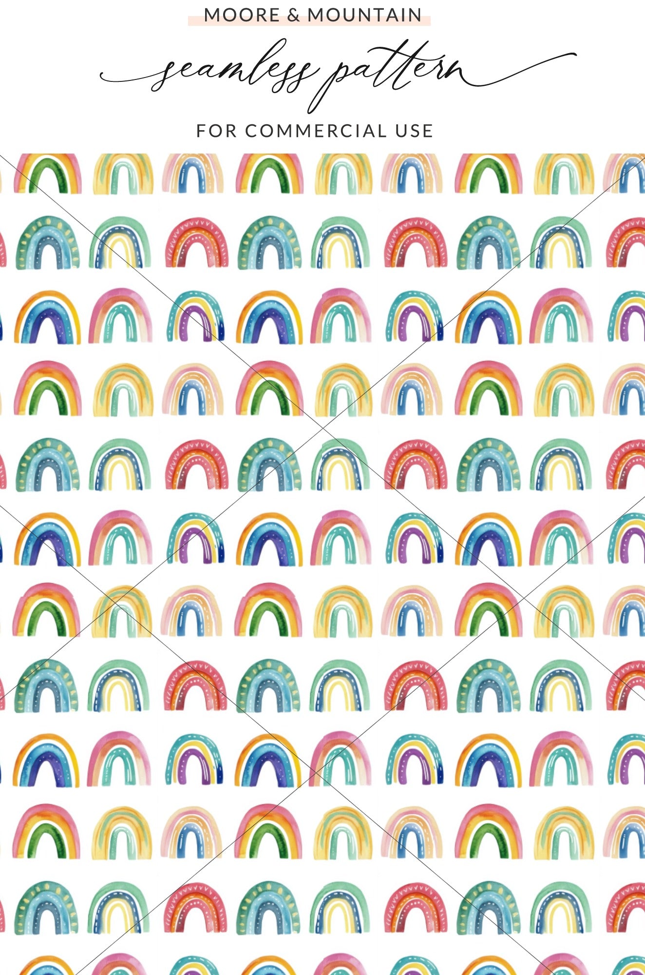 Seamless Rainbow Pattern Design for Commercial Use