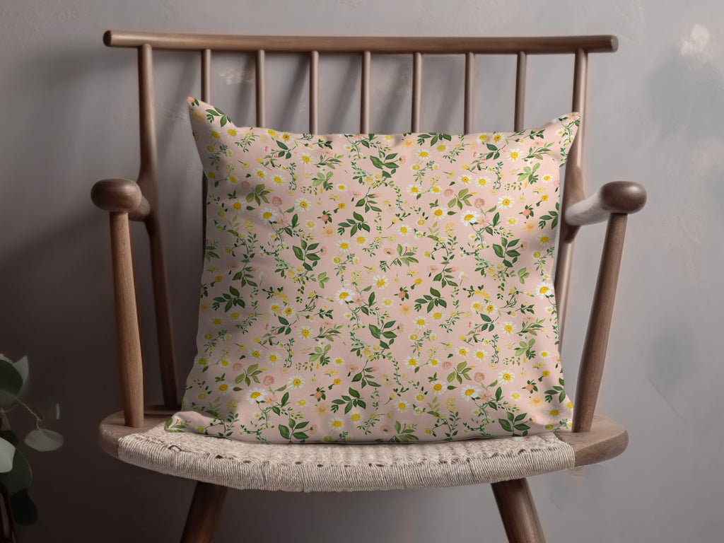 Pink Floral Pattern Cushion Cover for Decorative Touch
