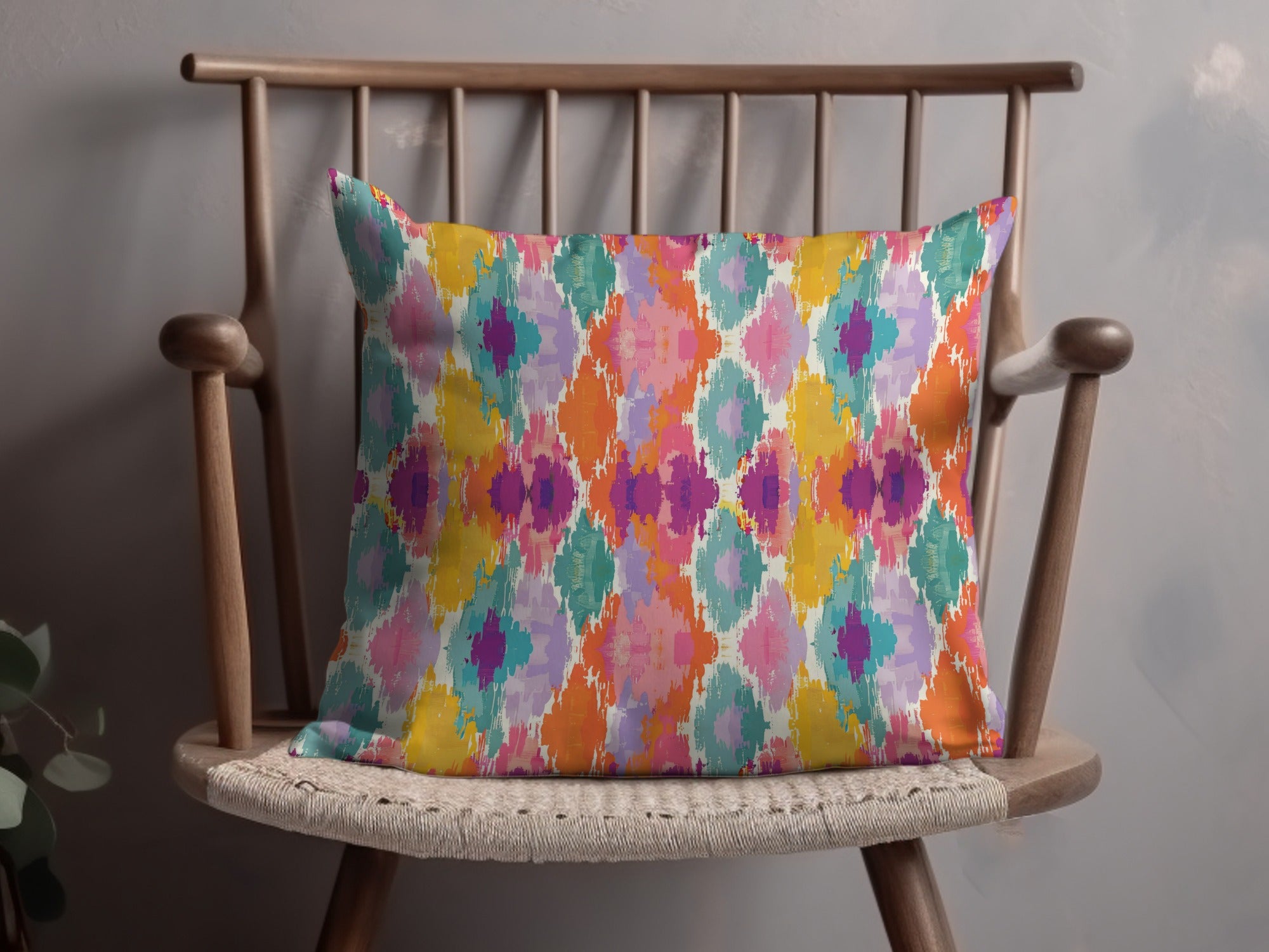 Colorful Abstract Pattern Throw Pillow for Home Decor