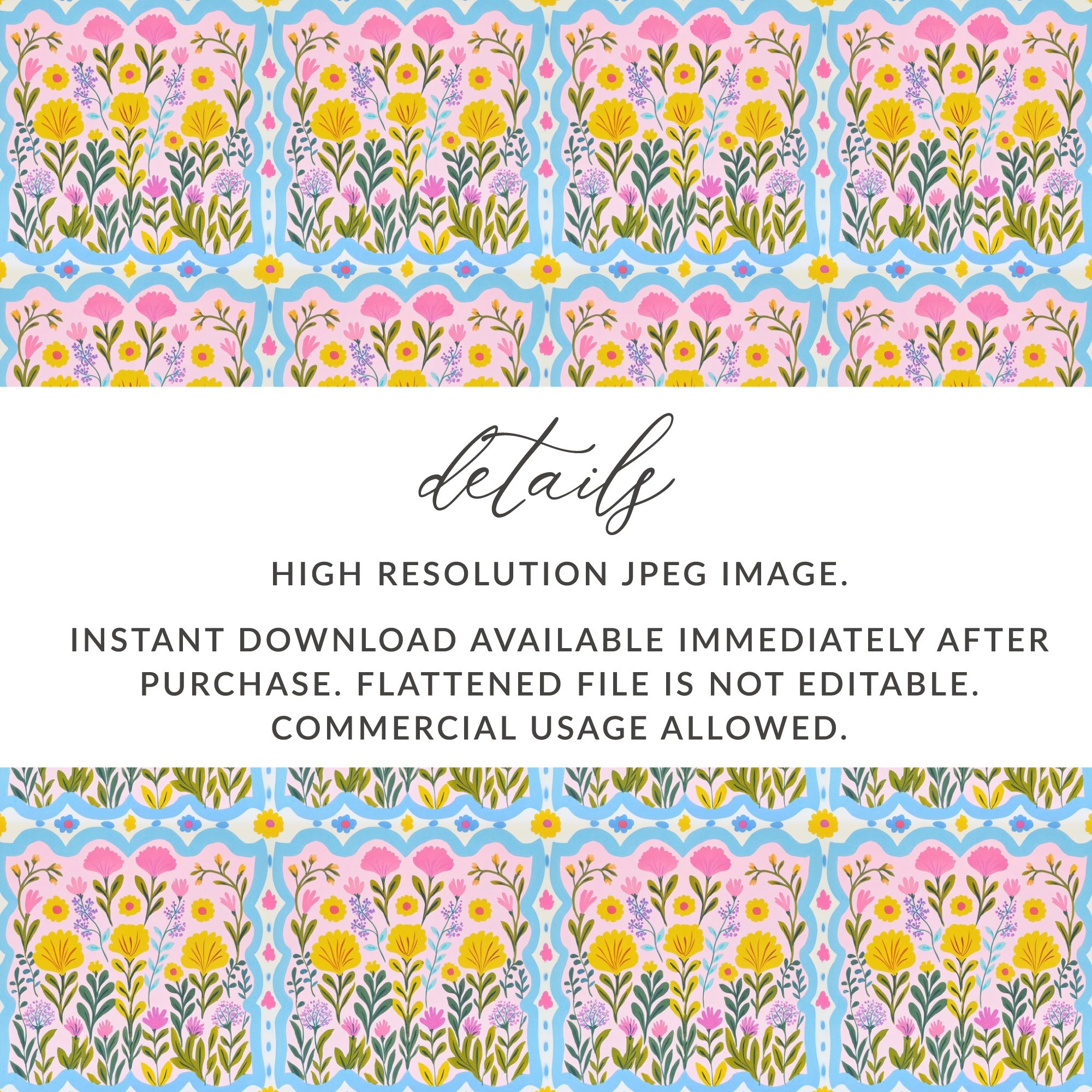 High Resolution Floral Pattern Instant Download Product
