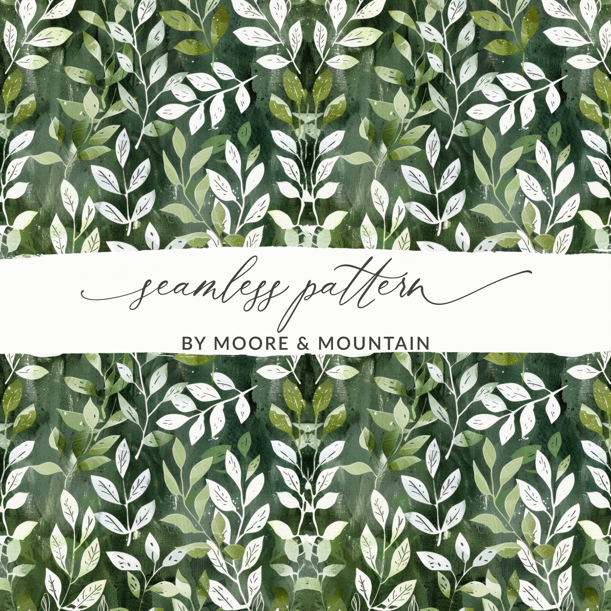 Green Leafy Seamless Pattern by Moore & Mountain Design