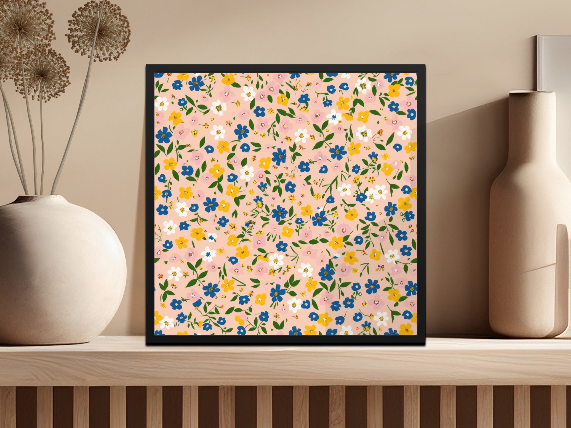 Floral Pattern Wall Art Print for Home Decor