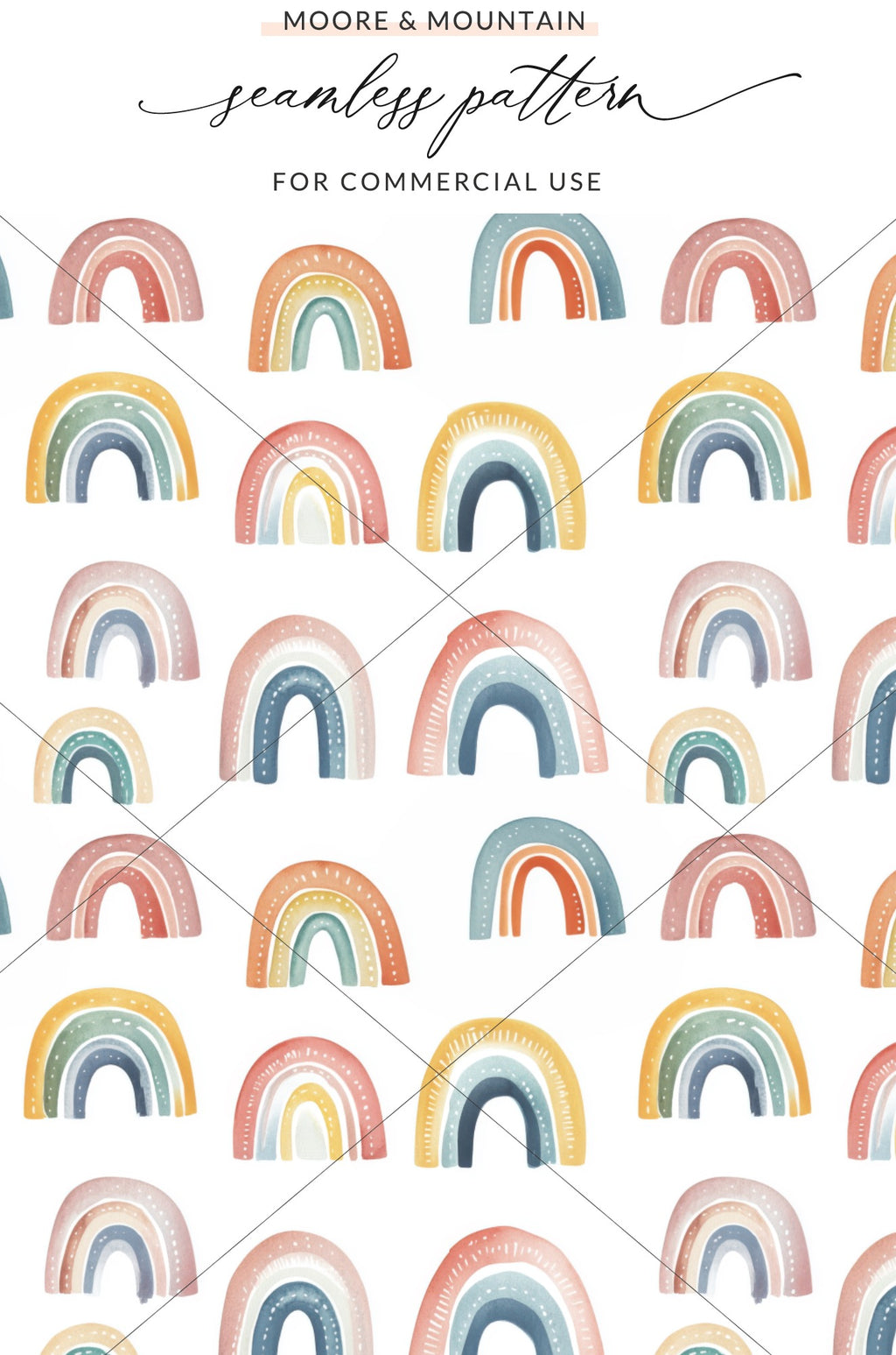 Rainbow Seamless Pattern for Commercial Use Design