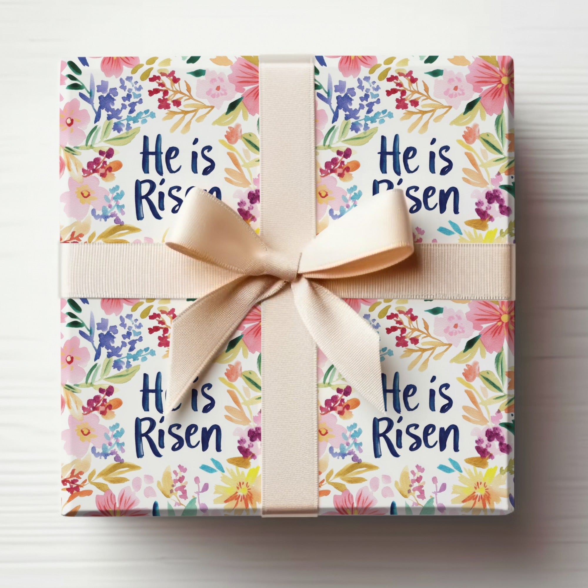 He Is Risen Floral Design Gift Wrap Paper Sheets