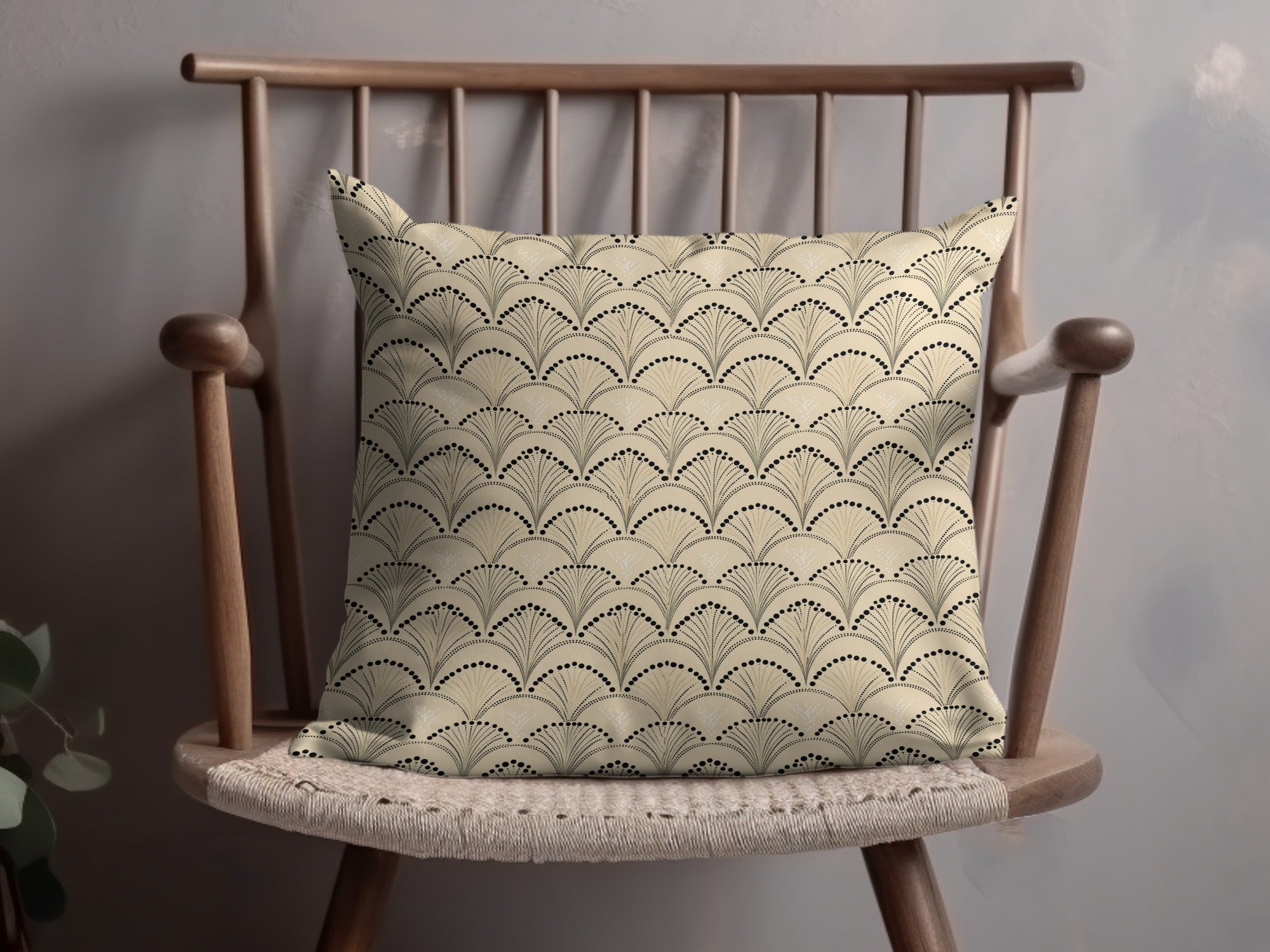 Elegant Scallop Patterned Decorative Pillow