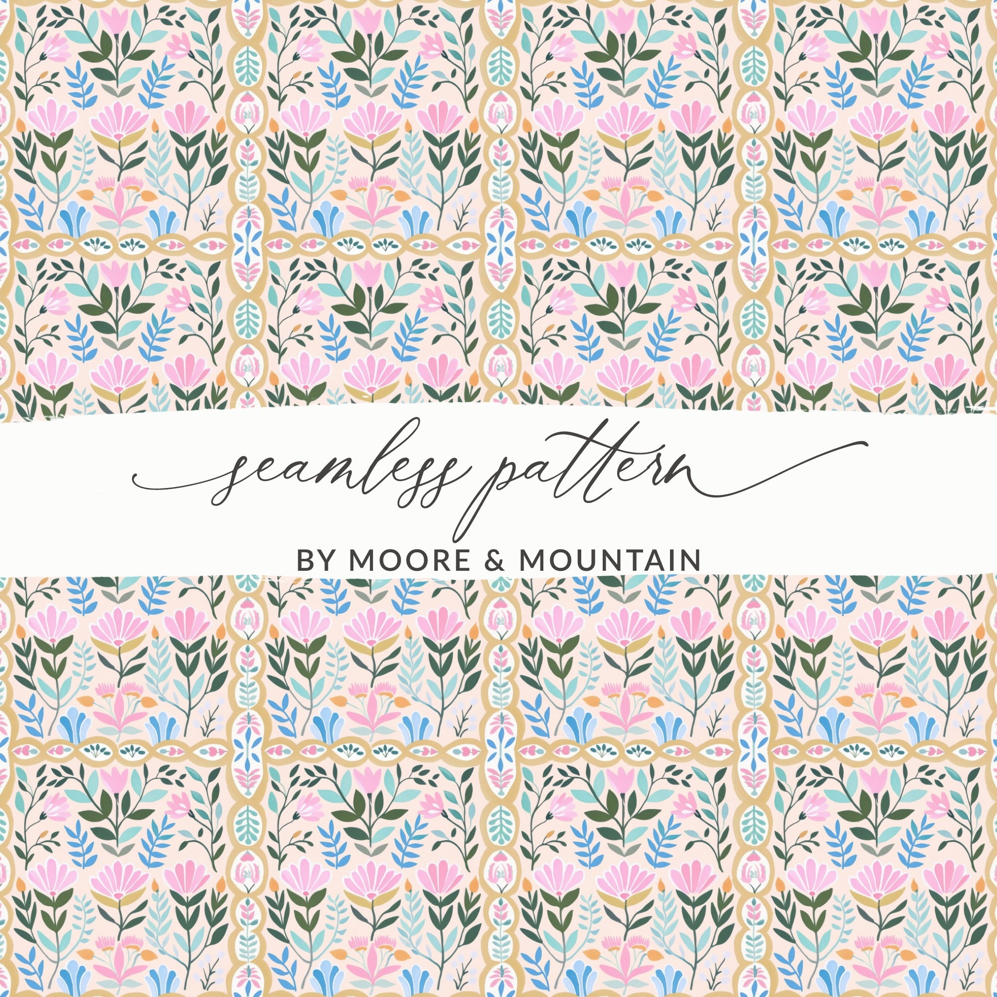 Moore & Mountain stylized floral seamless pattern product type