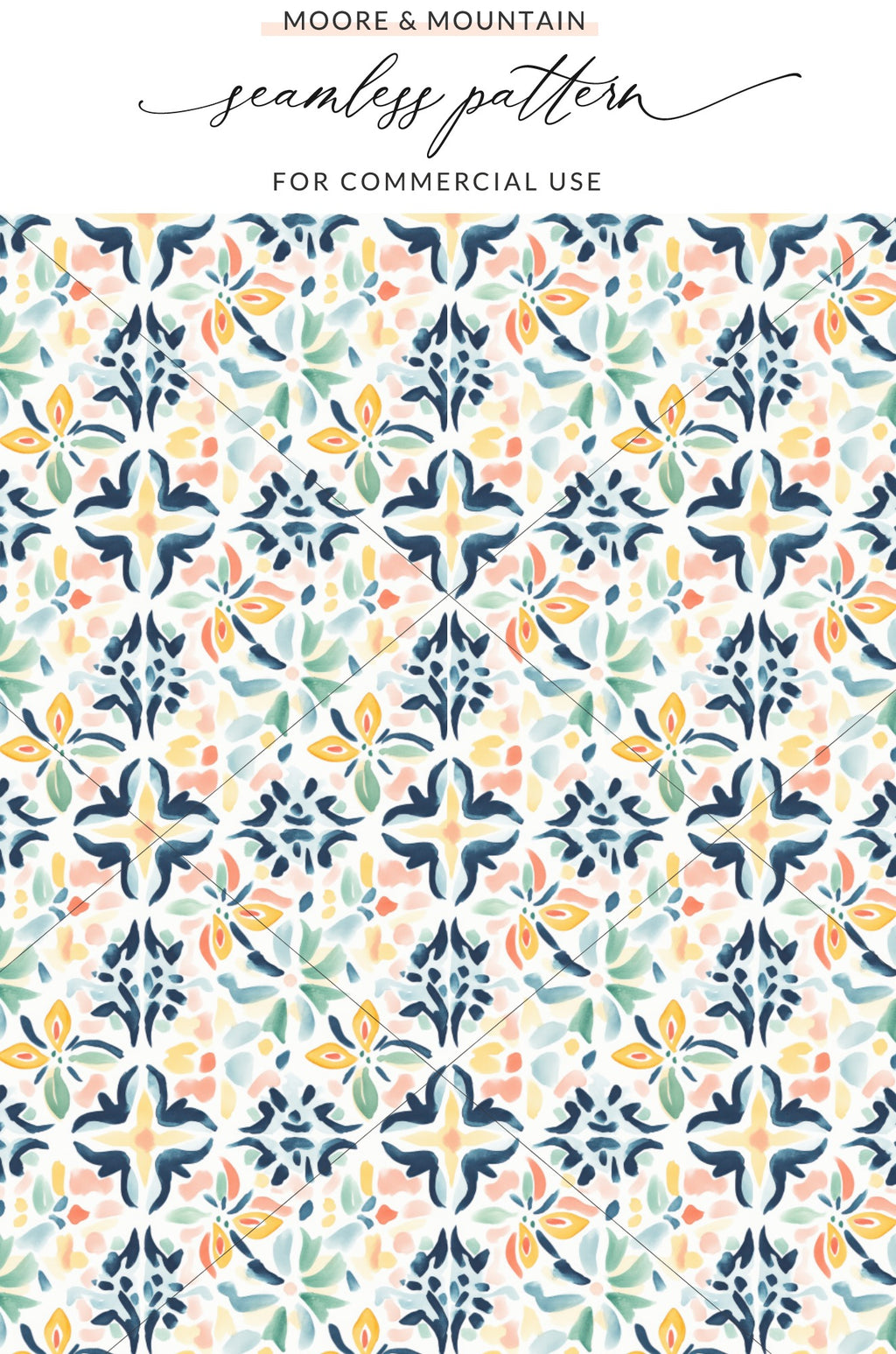 Moore & Mountain watercolor floral tile seamless pattern product type
